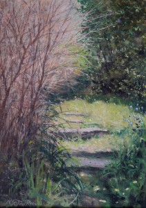 Garden steps,Spring