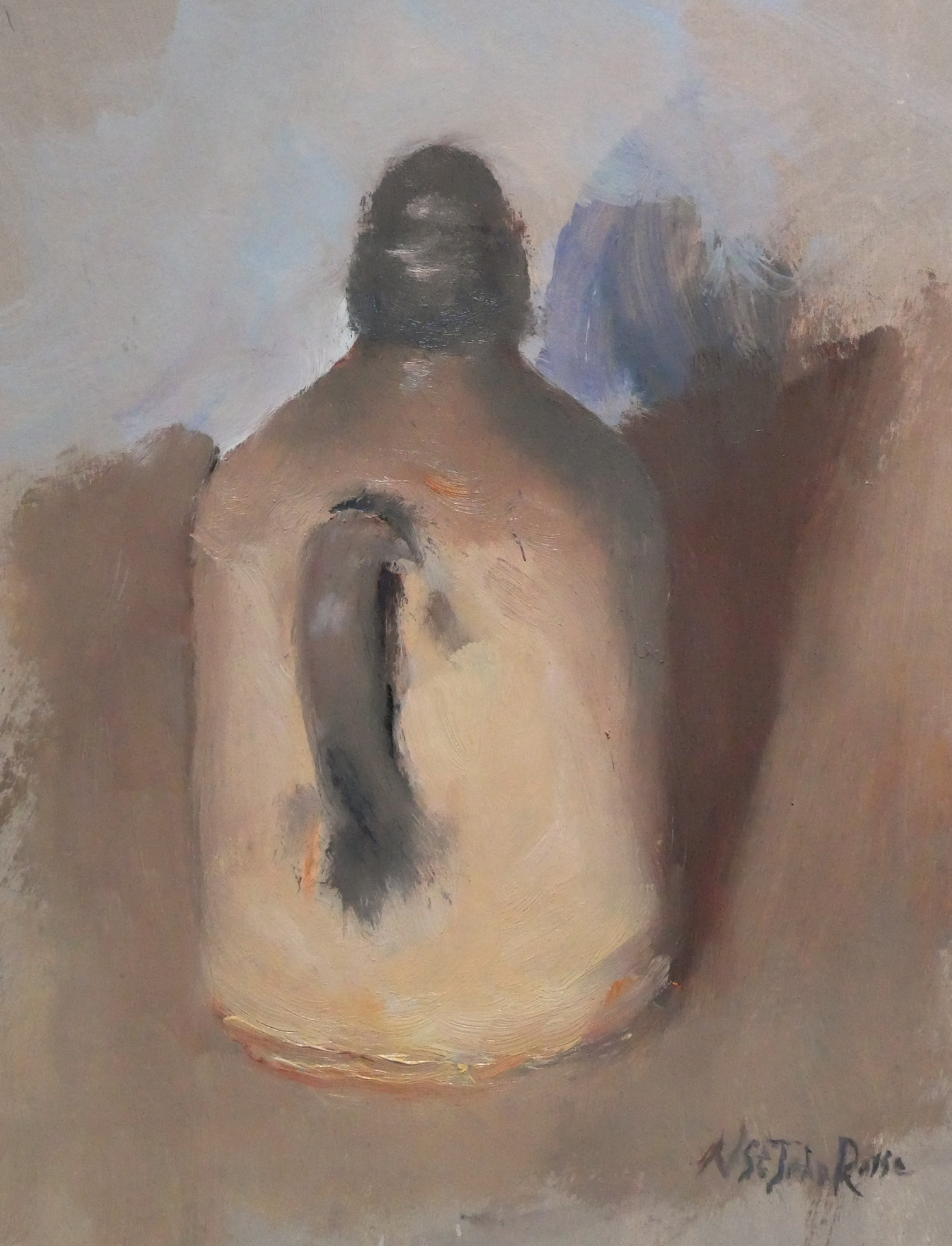 A little earthware bottle